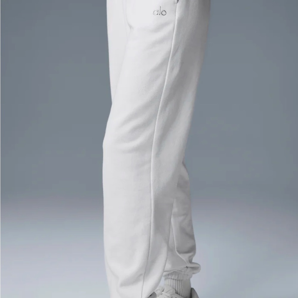 ALO Yoga White Sweatpants for Relaxed Comfort